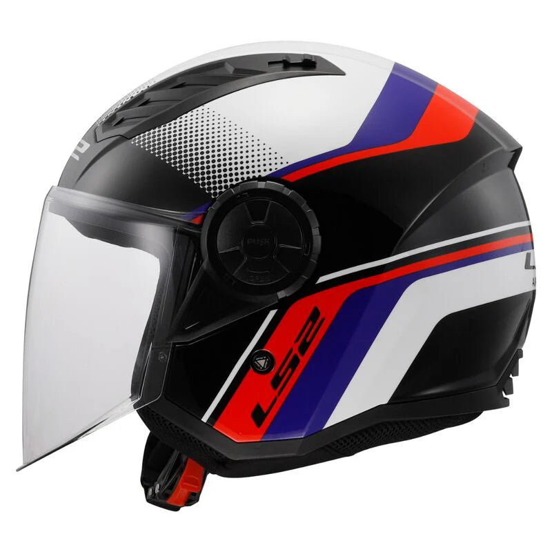CASCO LS2 OF616 AIRFLOW II RUSH XXL BIANCO BLU ROSSO Taglia M