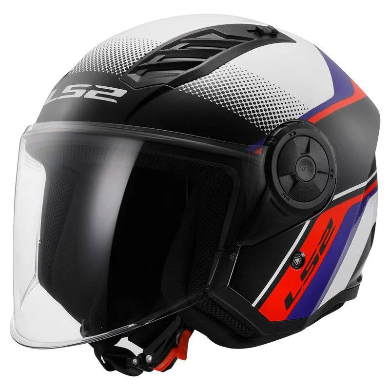 CASCO LS2 OF616 AIRFLOW II RUSH XXL BIANCO BLU ROSSO Taglia M