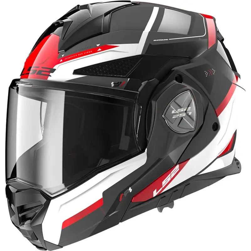 Casco Modulare LS2 FF901 Advant X Spectrum Nero/Bianco/Rosso - Reversibile 180°